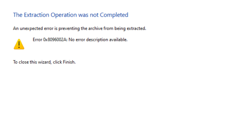 Windows’ta Dosya Çıkarma Sırasında 0x8096002A Hatası Nasıl Düzeltilir?